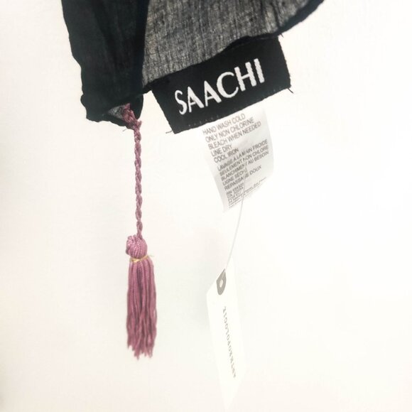 Anthropologie Saachi Floral Tassel Square Scarf OS - Picture 9 of 9